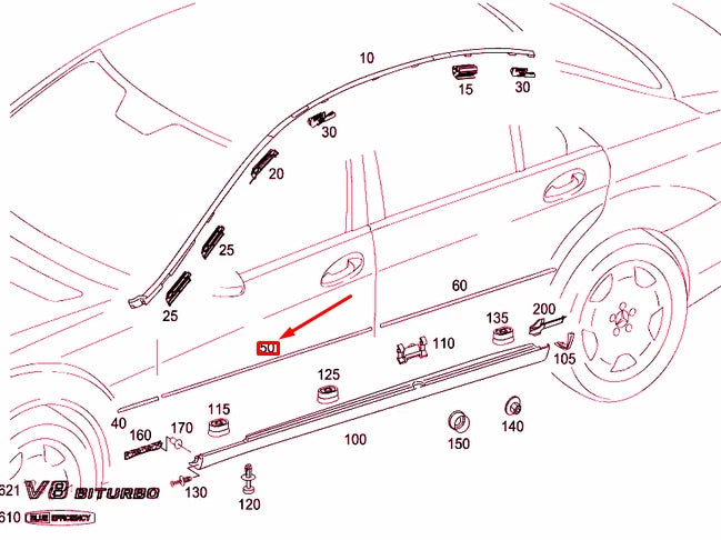 NEW MERCEDES-BENZ S W221 FRONT RIGHT DOOR BOTTOM TRIM A2216904280 ORIGINAL