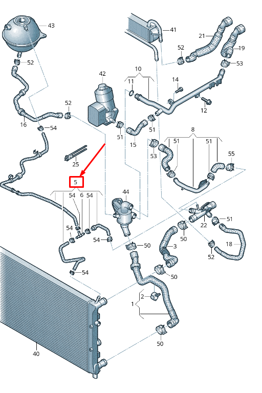 new vw ameo engine coolant hose 6rf122447f original