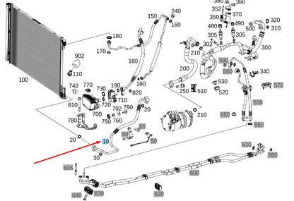 NEW MB C W205 COMPRESSOR TO CONDENSER REFRIGERANT LINE A2058307203 ORIGINAL