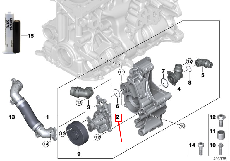 new bmw x5 g05 engine water pump 11518482250 original