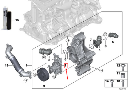 new bmw x5 g05 engine water pump 11518482250 original