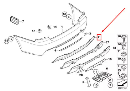 NEW BMW 3 COUPE E92 REAR BUMPER LOWER TRIM PANEL 8041191 51128041191 ORIGINAL