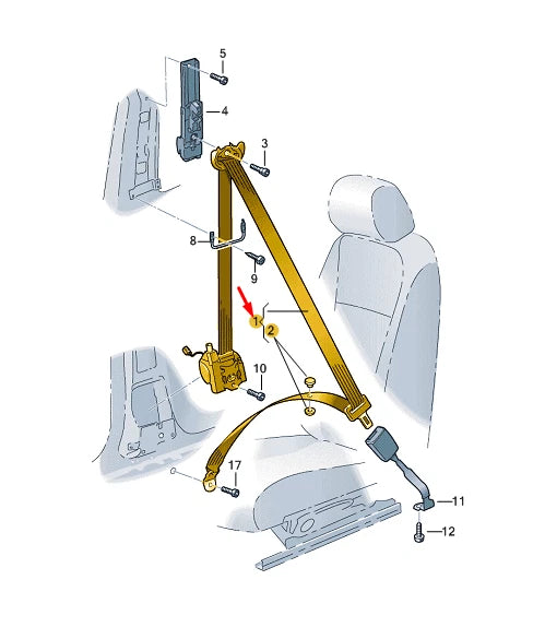 NEW VW GOLF MK7 FRONT LEFT SEAT BELT LHD 5G4857705RAA ORIGINAL