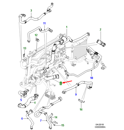 new jaguar f-pace x761 bottom hose t2h2570 original