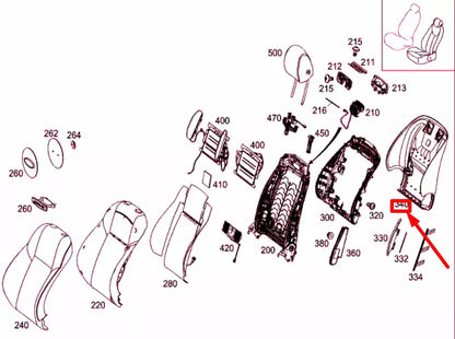 NEW MERCEDES-BENZ C W205 FRONT SEAT BACK PANEL A20591053209J69 ORIGINAL