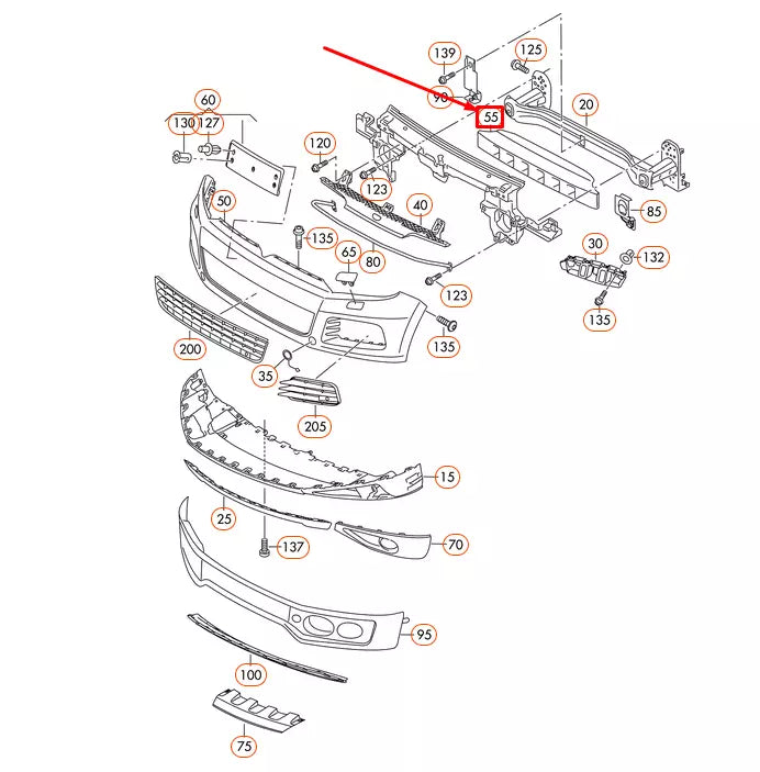 NEW VOLKSWAGEN TOUAREG 7P FRONT BUMPER FOAM FILLER PIECE 7P6807248A