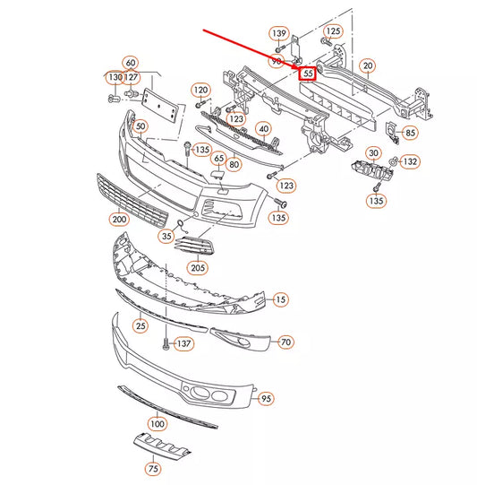 NEW VOLKSWAGEN TOUAREG 7P FRONT BUMPER FOAM FILLER PIECE 7P6807248A