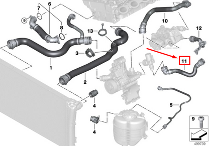 new bmw 3 g20 radiator coolant hose 17128689864 8689864 original