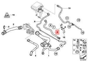 NEW BMW 7 E65 EXPANSION TANK HOSE 17127508015 7508015 ORIGINAL