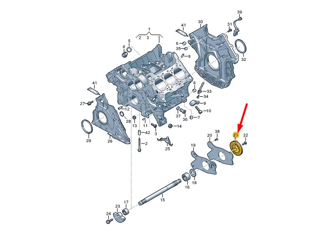 NEW VOLKSWAGEN TOUAREG CR7 CYLINDER BLOCK GEAR 06M103293BA ORIGINAL
