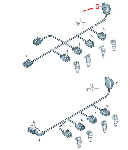 NEW VW TOUAREG 7P MK2 FLAT CONTACT HOUSING 14 PIN 6X0973817 ORIGINAL