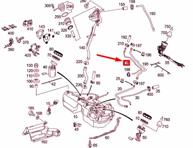 NEW MERCEDES-BENZ E W211 FUEL SYSTEM LEFT VENT LINE A211476420164 ORIGINAL