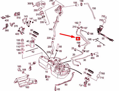NEW MERCEDES-BENZ E W211 FUEL SYSTEM LEFT VENT LINE A211476420164 ORIGINAL
