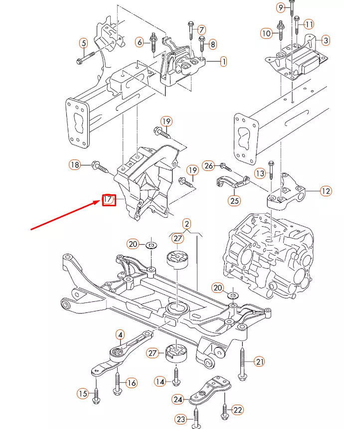 NEW AUDI A3 8V RIGHT ENGINE SUPPORT 06J199207P ORIGINAL