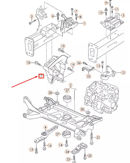 NEW AUDI A3 8V RIGHT ENGINE SUPPORT 06J199207P ORIGINAL