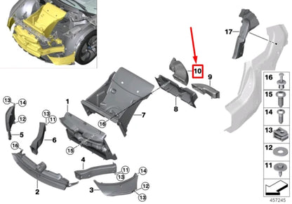 NEW BMW I8 I12 EXHAUST AIR DUCT BOTTOM RIGHT 51747345086 ORIGINAL