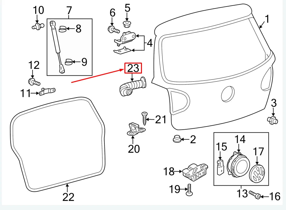 NEW VW GOLF VI 5K MK6 REAR TAILGATE GROMMET 5M0971829B ORIGINAL