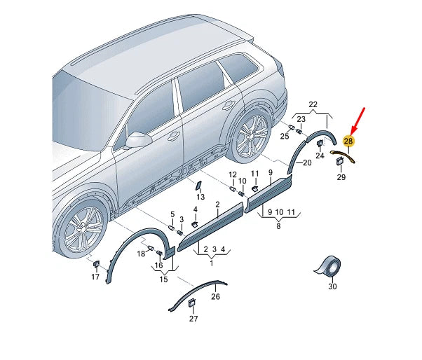 NEW AUDI Q7 4M REAR RIGHT WHEEL COVER 4M0854990A ORIGINAL