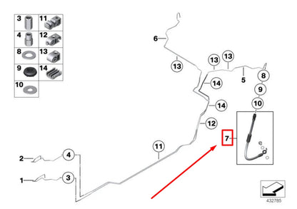 NEW BMW 6 CABRIO F12 REAR BRAKE PIPE 2284319 34322284319 ORIGINAL