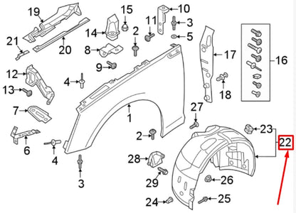 NEW AUDI A5 8W6 FRONT LEFT INNER ARCH LINER 8W6821171C ORIGINAL