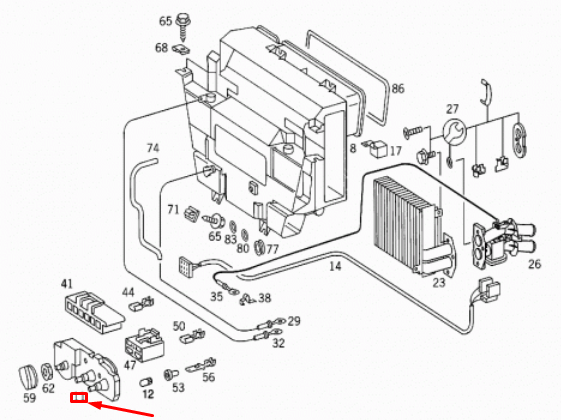 new mb vito w638 heating and ventilation operating unit a0008304185 original
