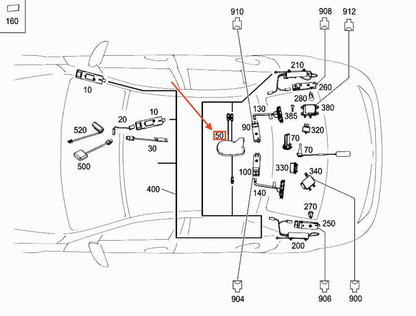 new mercedes-benz c w204 rear center roof antenna a2049054804649999 original