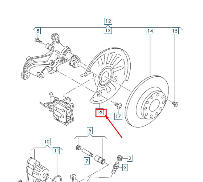 NEW VW PASSAT B8 REAR LEFT BRAKE DISC PROTECTION COVER PLATE 3Q0615611B ORIGINAL