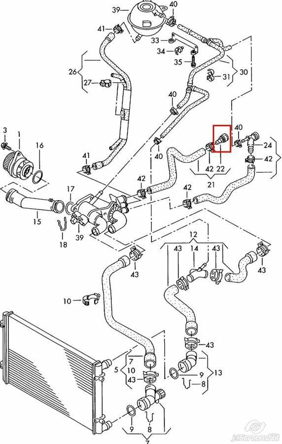 NEW VOLKSWAGEN GOLF MK6 HEATER HOSE CONNECTOR 3B0122291B ORIGINAL