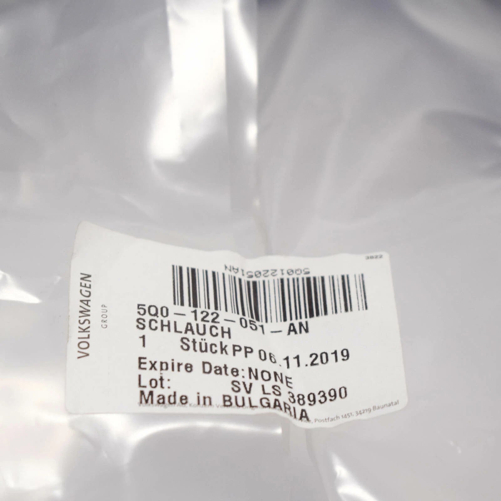 NEW VOLKSWAGEN GOLF MK7 5G COOLANT HOSE 5Q0122051AN