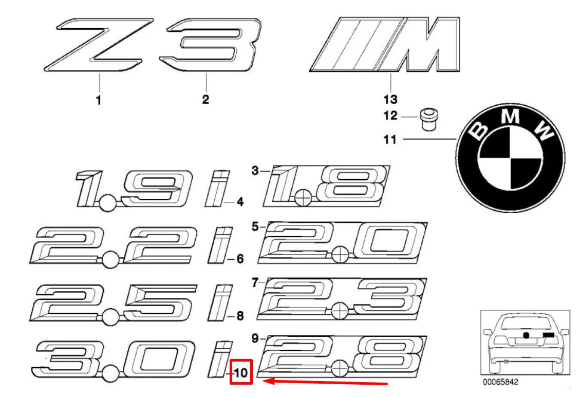 NEW BMW Z3 COUPE E36 DECK LID EMBLEM 51148413710 8413710 ORIGINAL