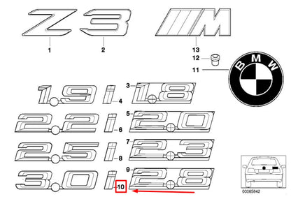 NEW BMW Z3 COUPE E36 DECK LID EMBLEM 51148413710 8413710 ORIGINAL