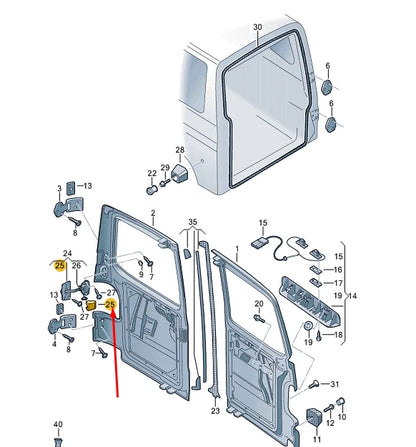 NEW VW TRANSPORTER VI T6 REAR WING DOOR ACTUATOR 7H0827701A ORIGINAL