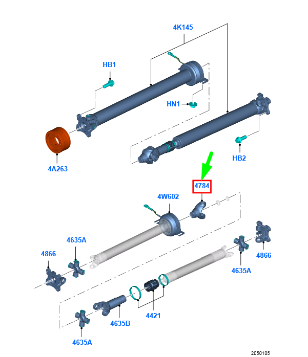new ford ranger t6 mk1 rear axle drive shaft yoke 5161078 ab39-4784-ba original
