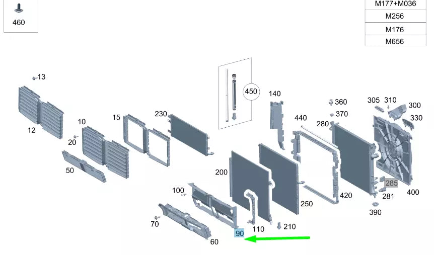 NEW MERCEDES-BENZ GLE W167 LOWER AIR DUCT SEGMENT A1675054600 ORIGINAL