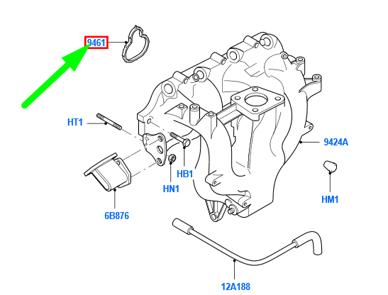 new ford transit connect mk1 intake manifold gasket 1090949 xs7g-9461-aa