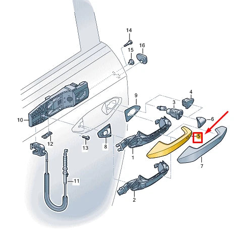 NEW AUDI Q4 E-TRON FRONT LEFT OUTER DOOR HANDLE TRIM LHD 8Y0837239AGRU ORIGINAL