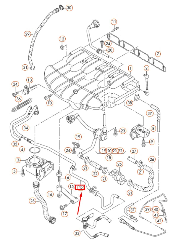 NEW AUDI A3 8P VACUUM HOSE 06F133778B ORIGINAL