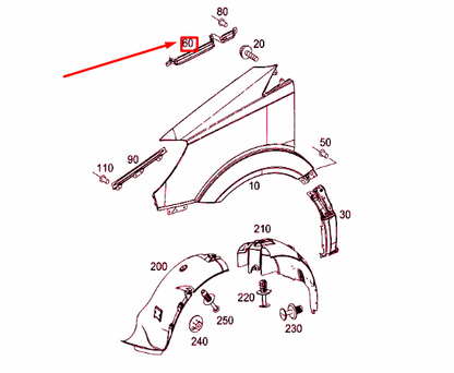new mbsprinter 906 front right fender top support a9066230625 original