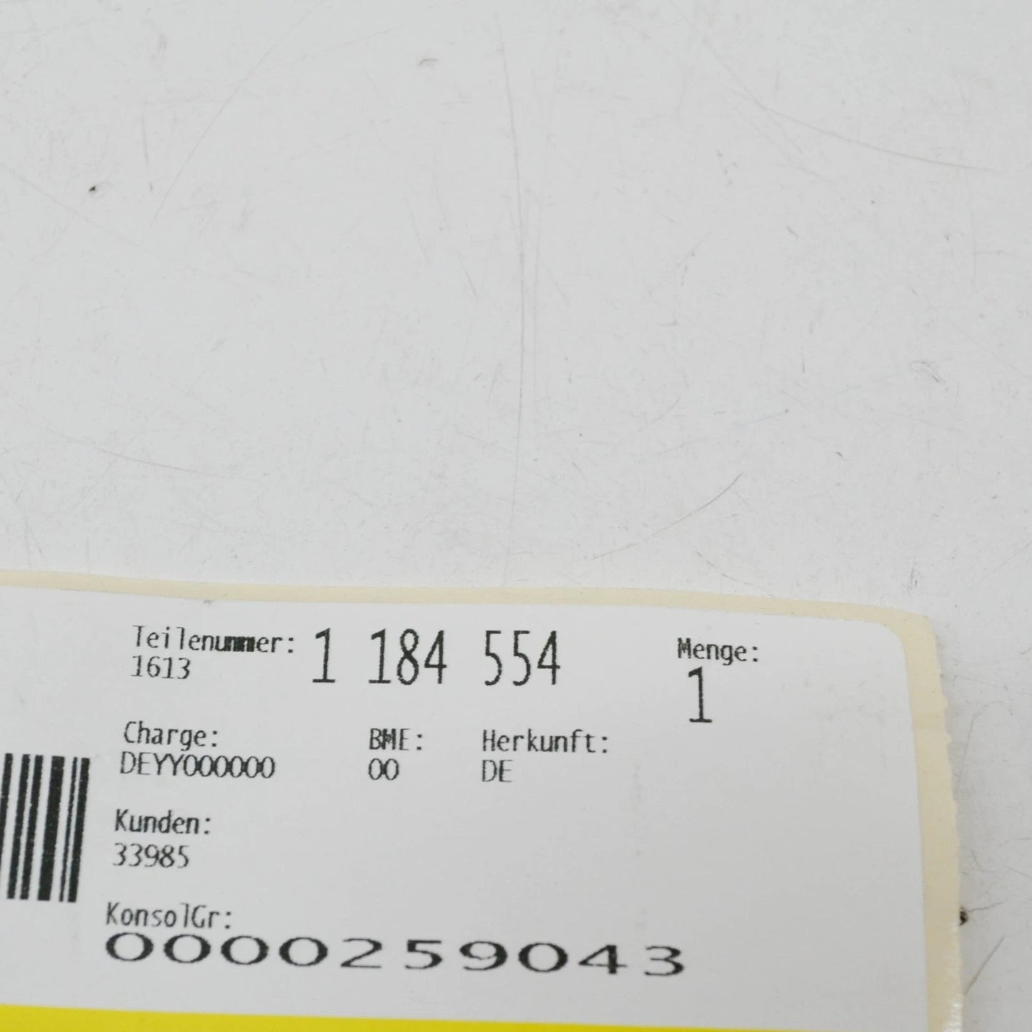 NEW BMW 7 E38 FUEL VENT PIPE 16131184554 1184554 ORIGINAL