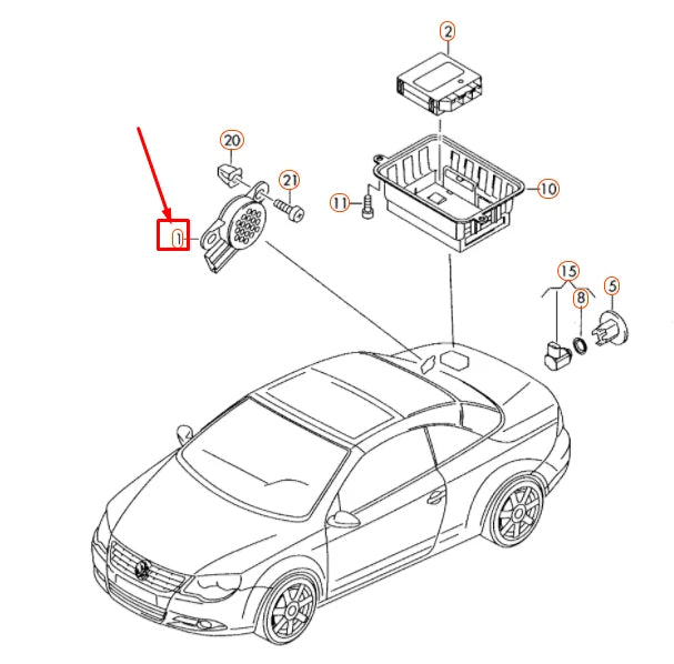 NEW VOLKSWAGEN EOS REAR PARKING AID WARNING BUZZER SENDER 1K0919279A