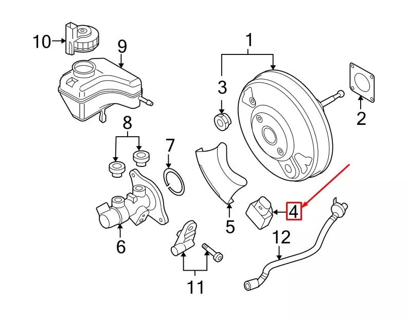 NEW VW GOLF V 1K MK5 BRAKE BOOSTER PRESSURE SENSOR 1K0998213 ORIGINAL