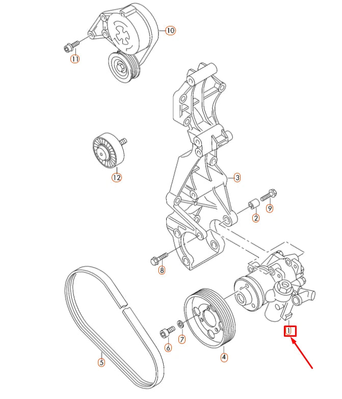 NEW VOLKSWAGEN BEETLE A5 POWER STEERING PUMP 5C0422152J ORIGINAL