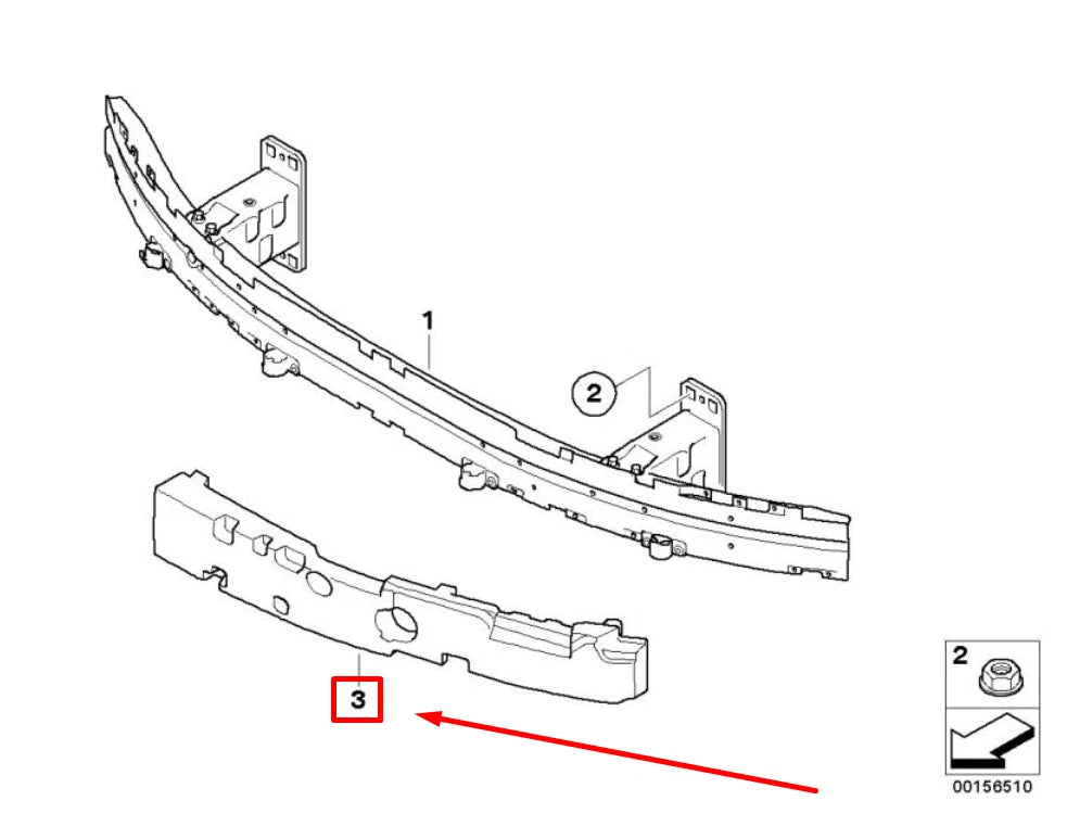 NEW BMW 5 E60 FRONT LEFT BUMPER SHOCK ABSORBER 51117178083 7178083 ORIGINAL