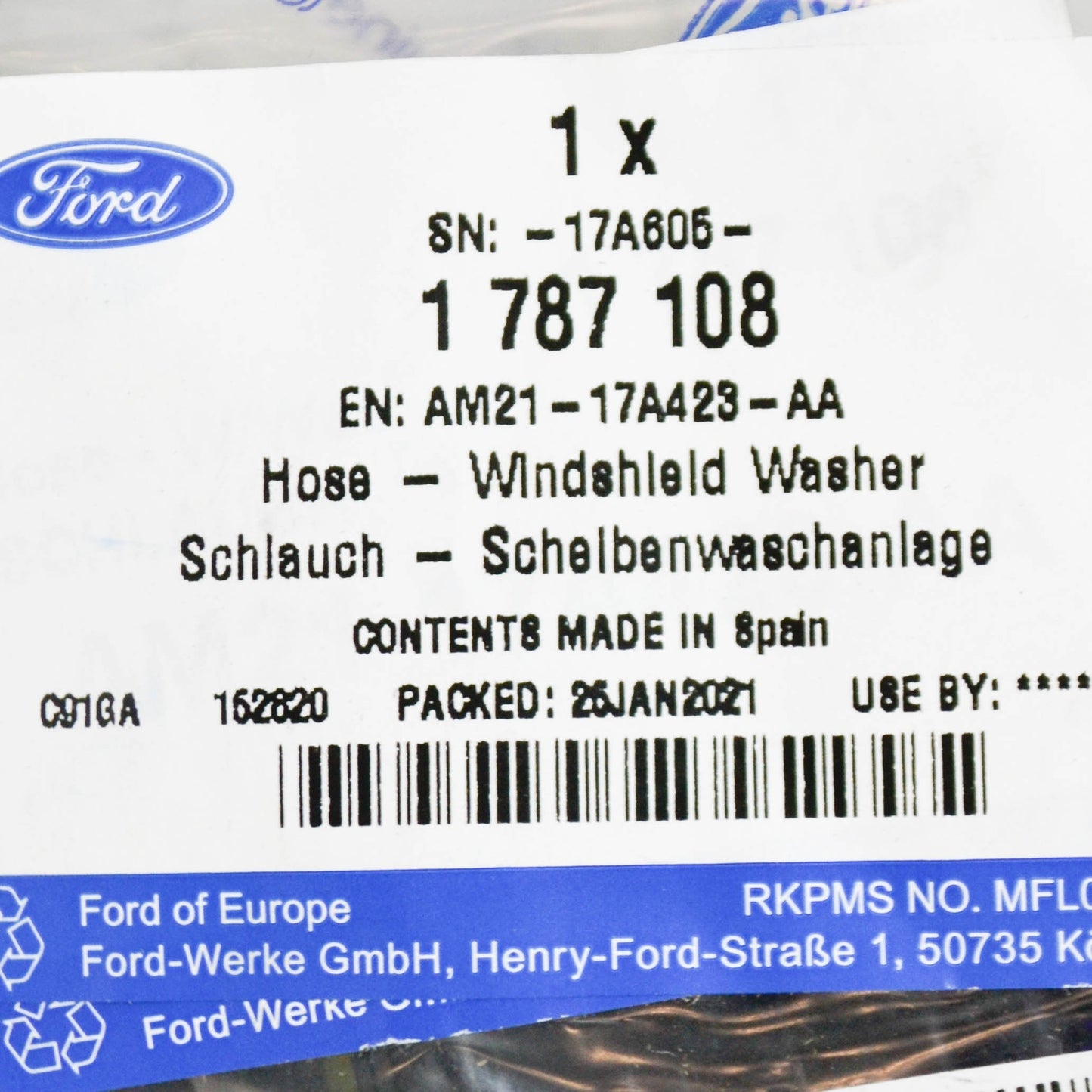 new ford galaxy mk2 windshield washer hose 1787108 am21-17a423-aa original