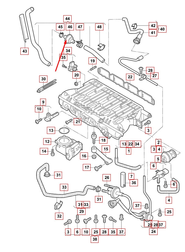 NEW VOLKSWAGEN EOS VACUUM CHECK VALVE 058905291N 2.0TFSI