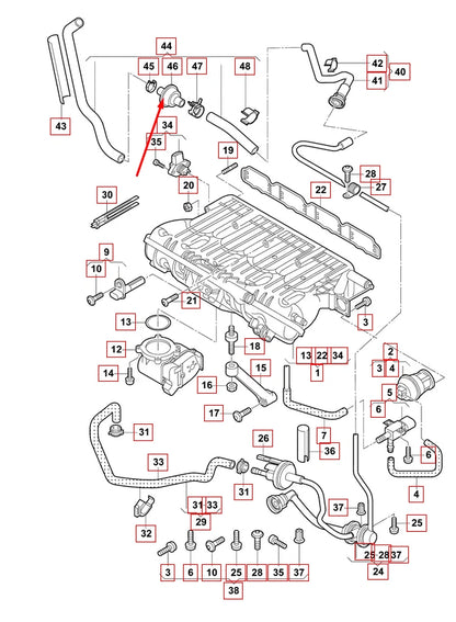 NEW VOLKSWAGEN EOS VACUUM CHECK VALVE 058905291N 2.0TFSI