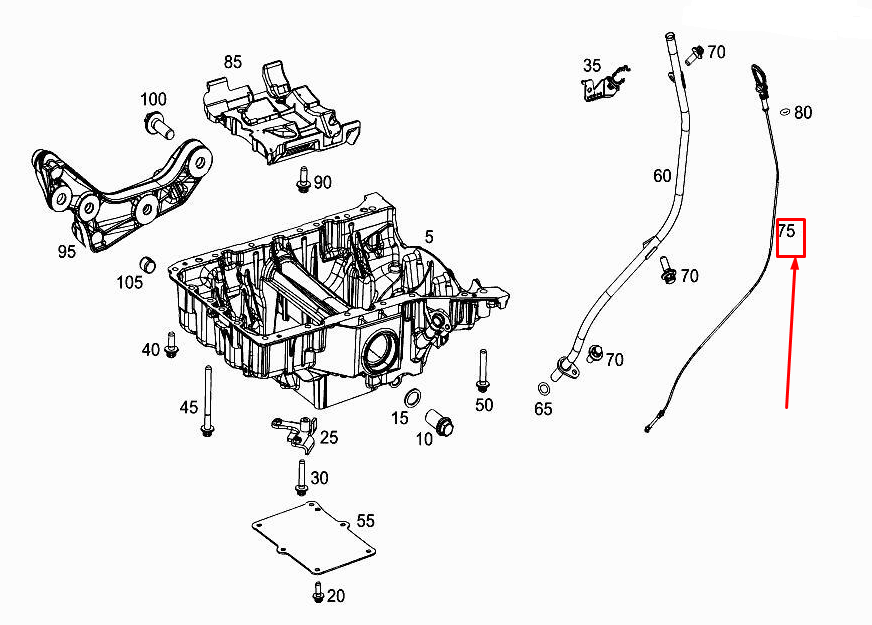 new mercedes-benz glc x253 engine oil dip stick a6510101872 original