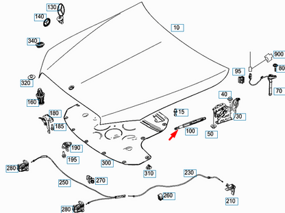 NEW MERCEDES-BENZ E-CLASS W213 FRONT RIGHT BONNET STRUT A2139800264 ORIGINAL