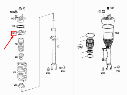 NEW MERCEDES-BENZ C W205 FRONT COIL SPRING SHIM A2053220700 ORIGINAL