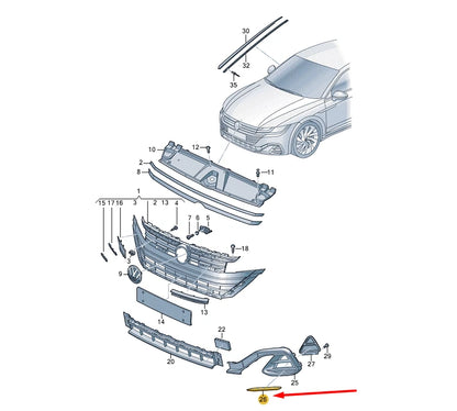 NEW VOLKSWAGEN ARTEON 3H7 FRONT LEFT BUMPER MOLDING 3G8853253D2ZZ ORIGINAL